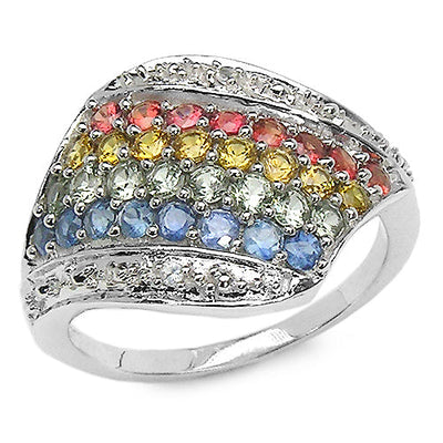 1.97 Carat Multi Stone Sterling Silver Engagement Ring