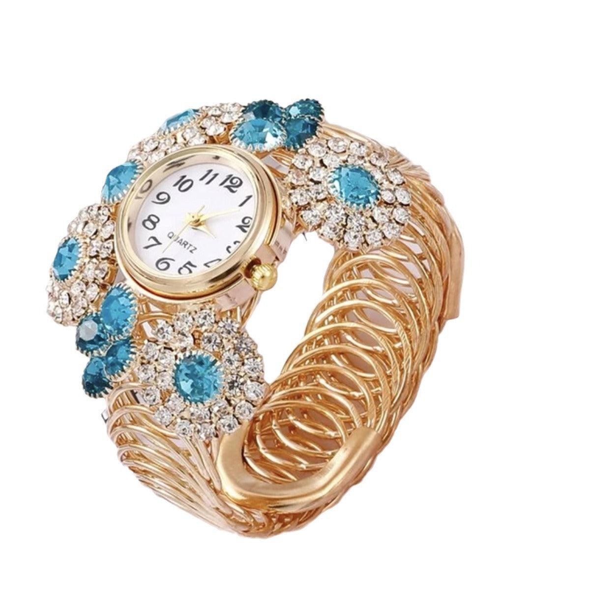 Bohemian Rhinestone Inlaid with Water Diamond and Sky Star Charm Women's Bracelet Watch Fashion Light Luxury Quartz Watch - Korvel