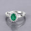 0.86 Carat Zambian Emerald & Diamond 14K White Gold Engagement Ring