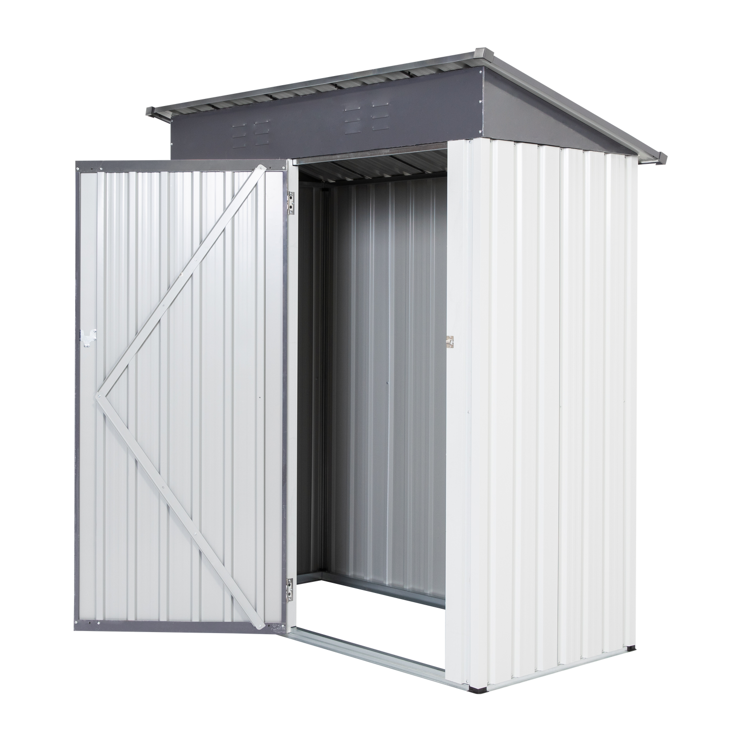 Abri de jardin en métal XWT016 - Gris et blanc 5x3x6ft