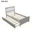 Twin size Platform Bed with Trundle Gray - Korvel