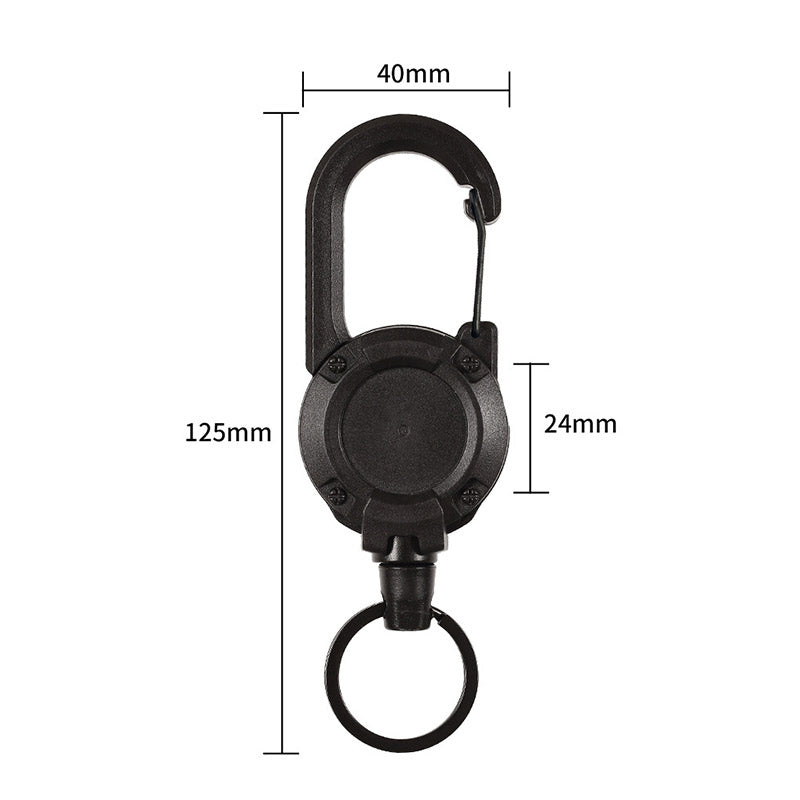 New Outdoor Automatic Retractable Wire Rope Luya Anti-theft Tactical Keychain Telescopic Keychain Retractable Hook Tool - Korvel