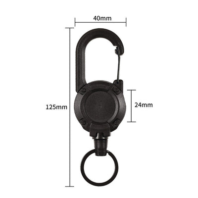 New Outdoor Automatic Retractable Wire Rope Luya Anti-theft Tactical Keychain Telescopic Keychain Retractable Hook Tool - Korvel