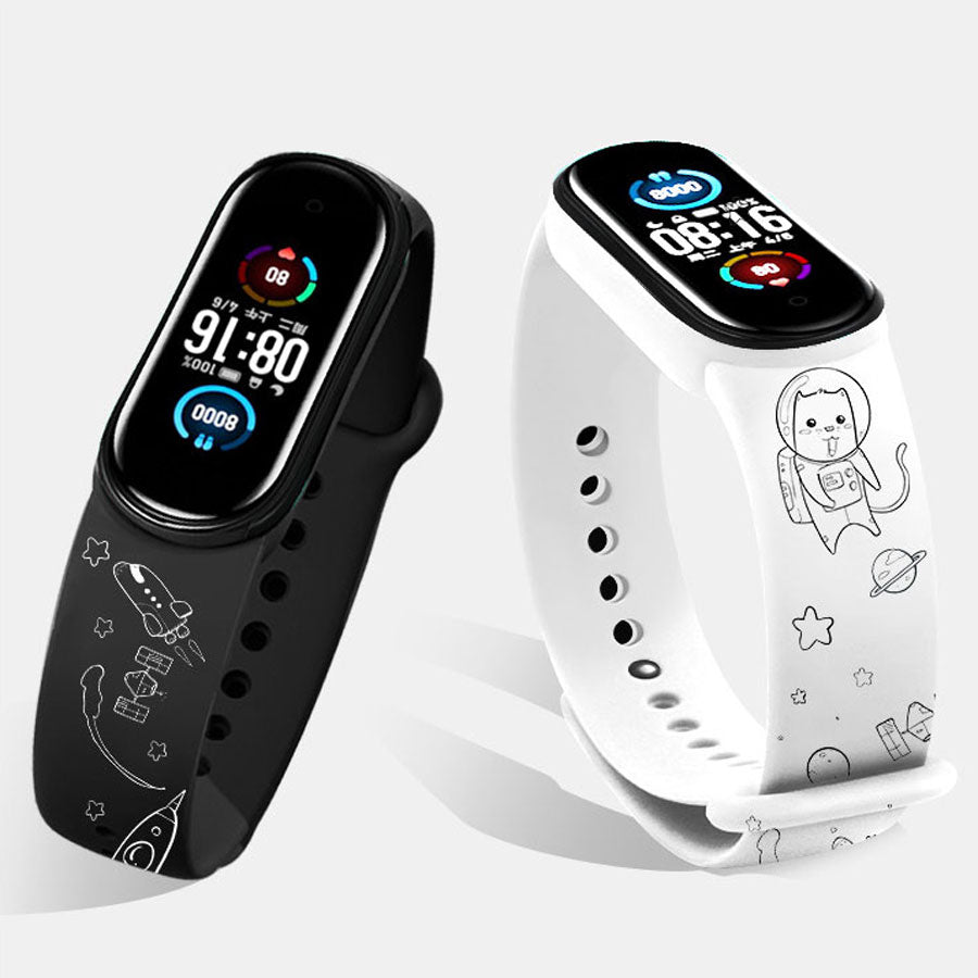 Silicone Bracelet For Xiaomi Mi Band 5 for miband 5 4 3 strap print Wrist Band for xiaomi miband 4 3 bracelet  Accessories - Korvel