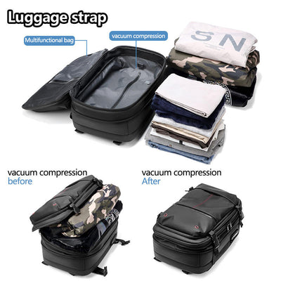 Air Tight Bags Valve Vacuum Compression Backpack system Expandable waterproof bagpack back pack travel laptop bag backpacks - Korvel