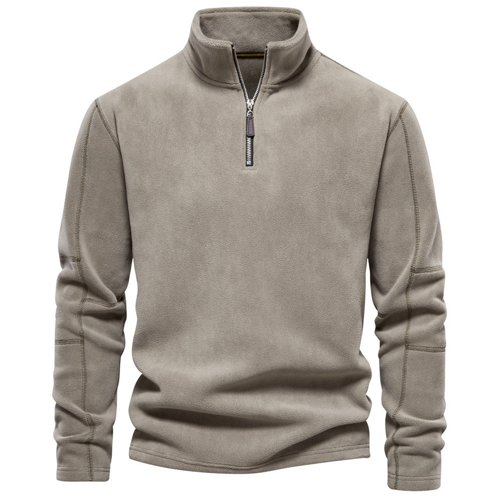 Fashion Personality Stand-Collar Zippered Sweatshirt