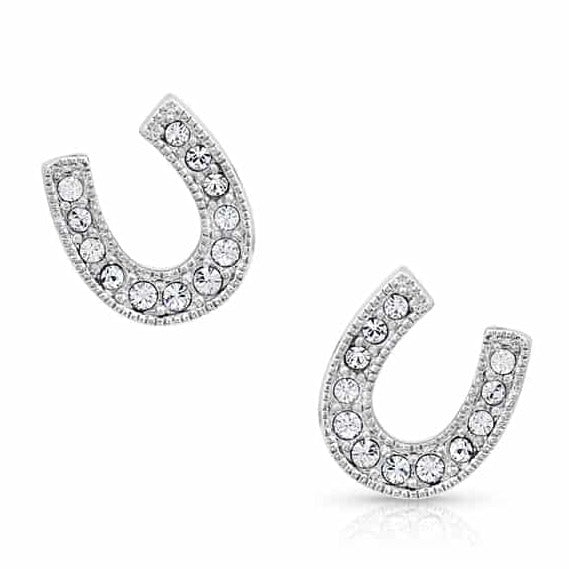 Charmed Horseshoe Earrings with Sparkling Accents - Korvel
