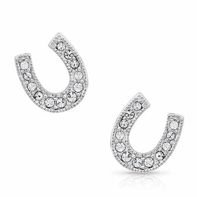 Charmed Horseshoe Earrings with Sparkling Accents - Korvel