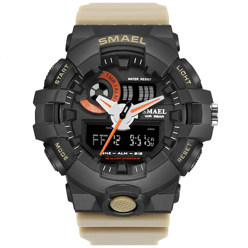 SMAEL 1642-2 Brand Luxury Cowboy Sport Watch New Men Military Watches Analog Army Digital Writwatch 8001 Waterproof Clock Men's Watch - Korvel