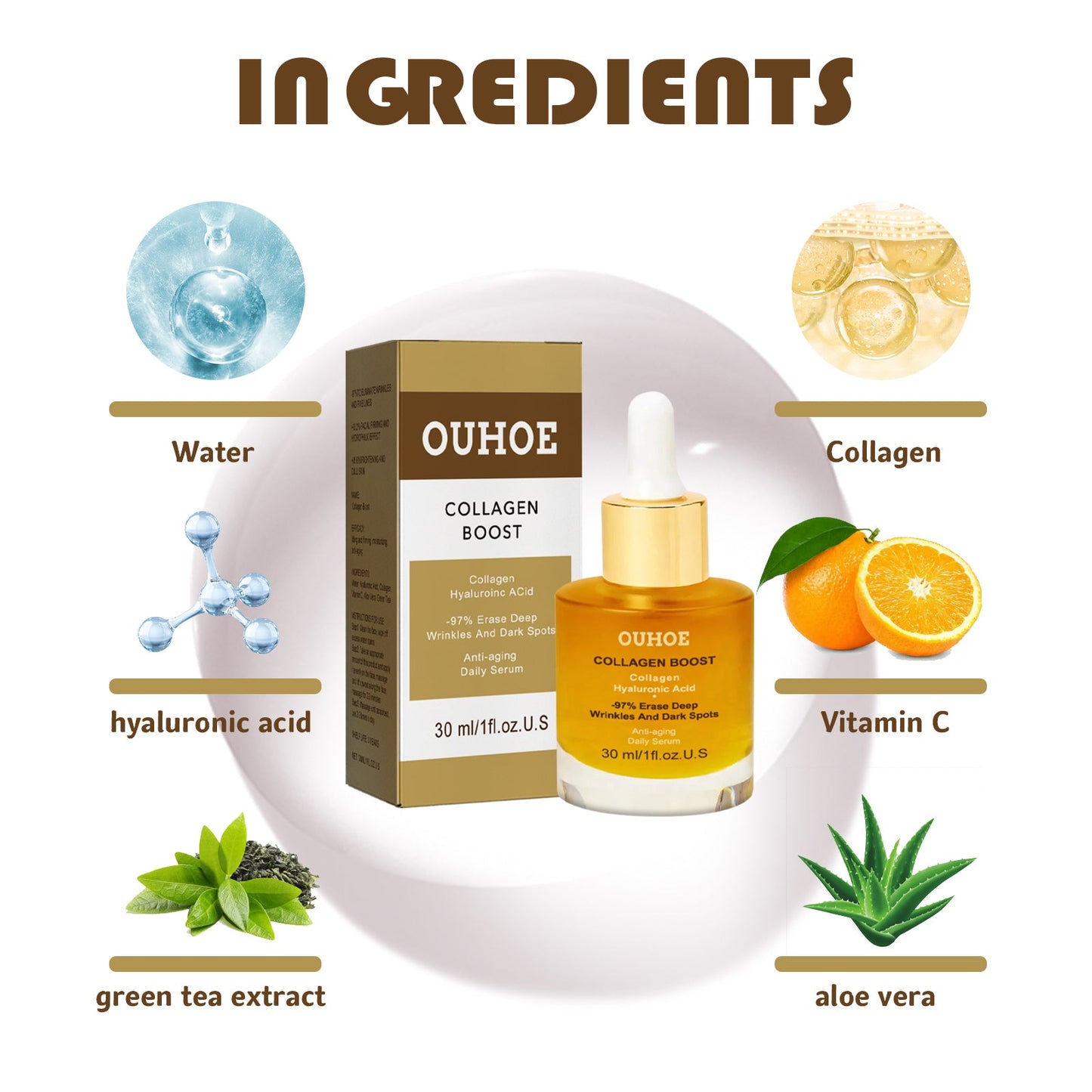 Collagen Facial Essence Moisturizes And Firming Facial Skin, Reduces Fine Lines, Hydrates And Moisturizes Tender Skin Essence - Korvel
