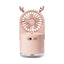 Ventilador de escritorio humidificador LED recargable por USB 3 en 1 Deer