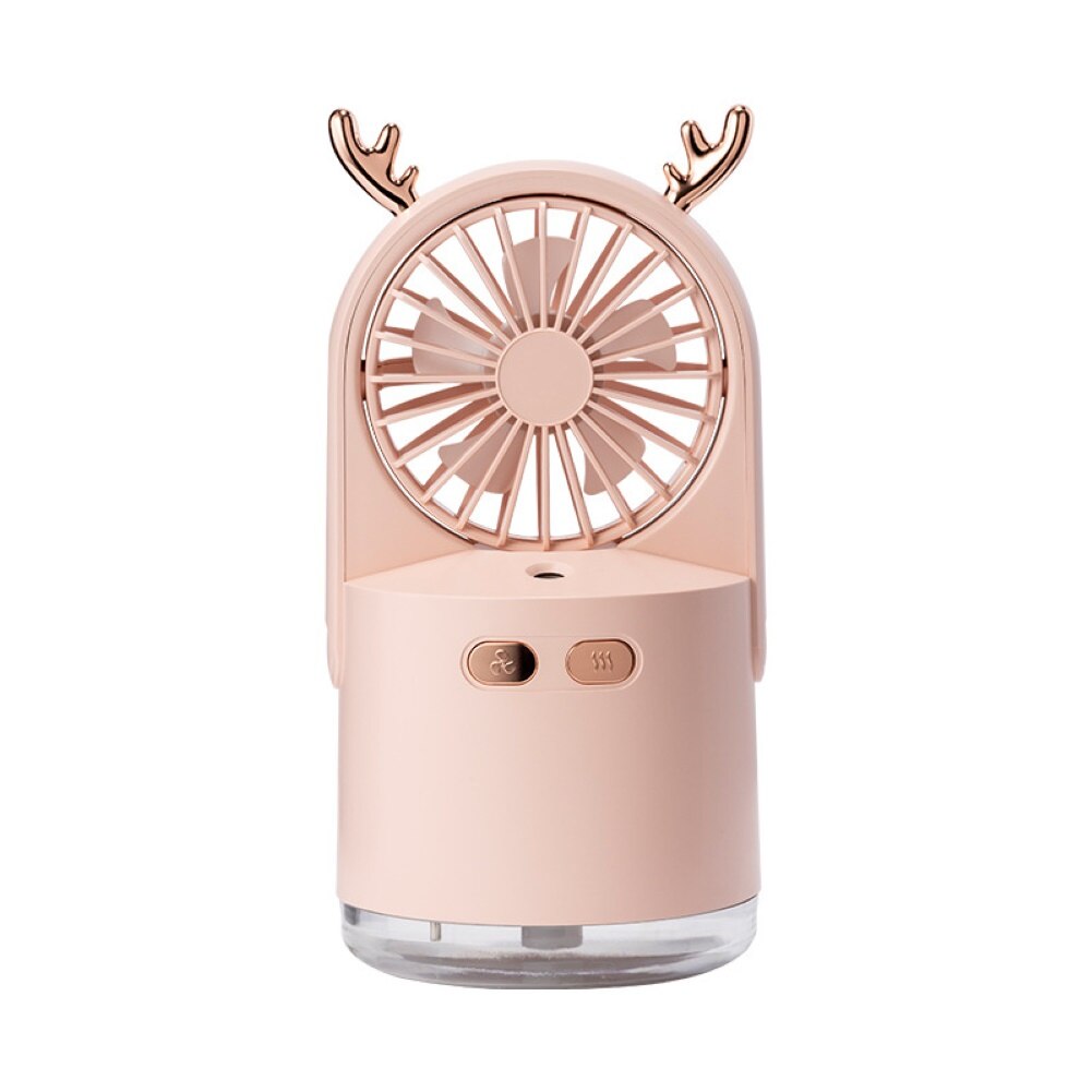 Ventilador de escritorio humidificador LED recargable por USB 3 en 1 Deer