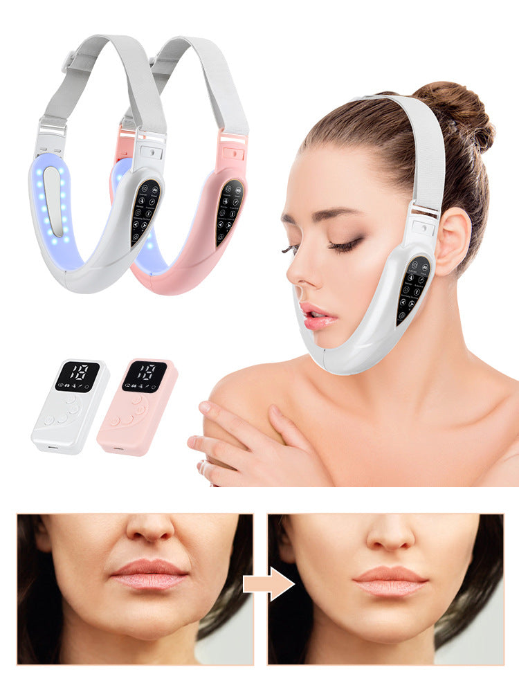 Remote Control Micro Current Color Light Face Slimmer With Five Modes Patch Pulse Massager EMS Tight Lift V-Face Instrument - Korvel