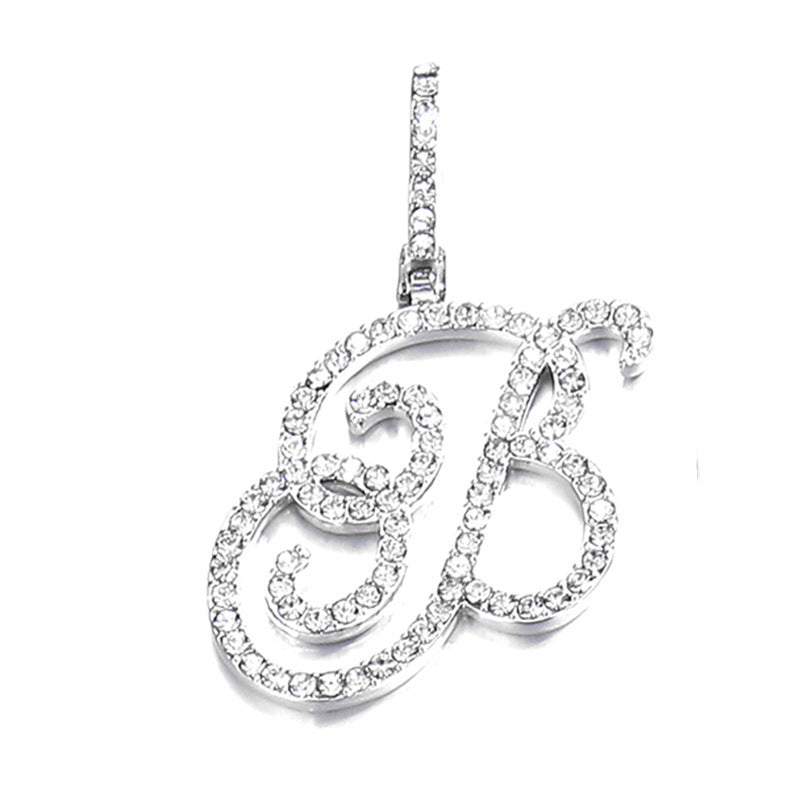 Hip Hop Grass Letter Pendant with Cuban Chain