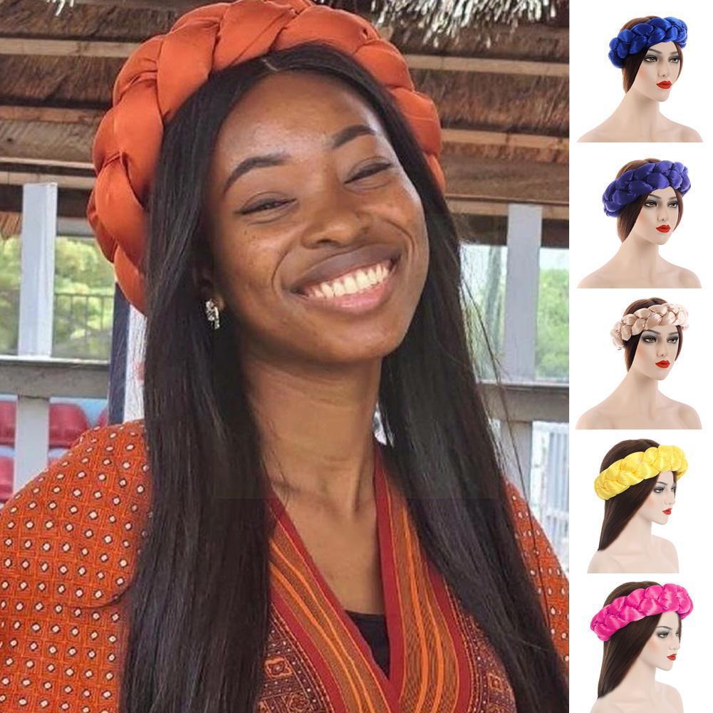 New Fashion Candy Color Women Braids Headbands Elastic Headwear Hair African Female Turban Bands Accessories Bandana Bandag L8y4 - Korvel