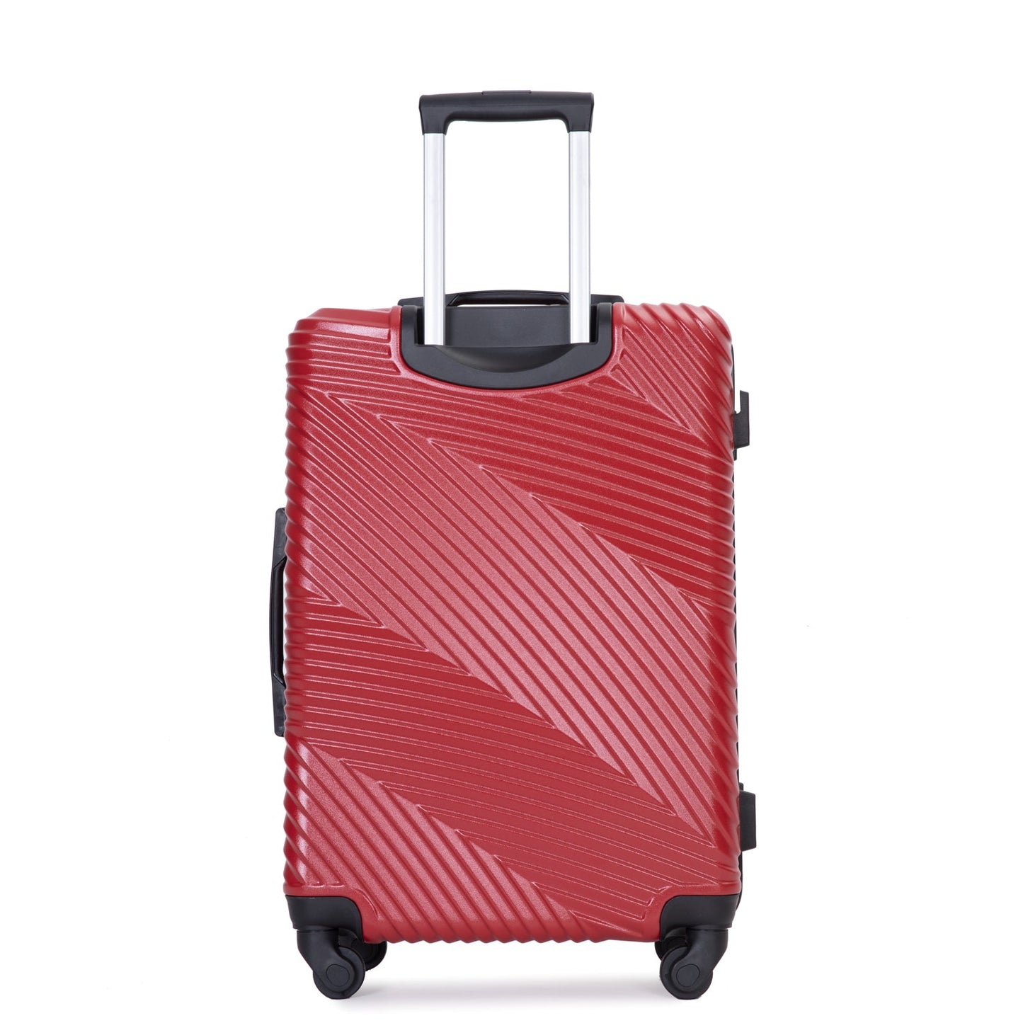 3 Piece Lightweight Luggage Set with Spinner Wheels - Red