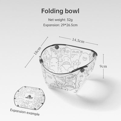 Outdoor Folding Tableware Portable Bowl Dinner Plate Coffee Filter Funnel Water Cup Multipurpose Combination Tableware Set - Korvel
