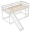 Twin over Twin Bunk Bed with Convertible Slide and Ladder   White - Korvel