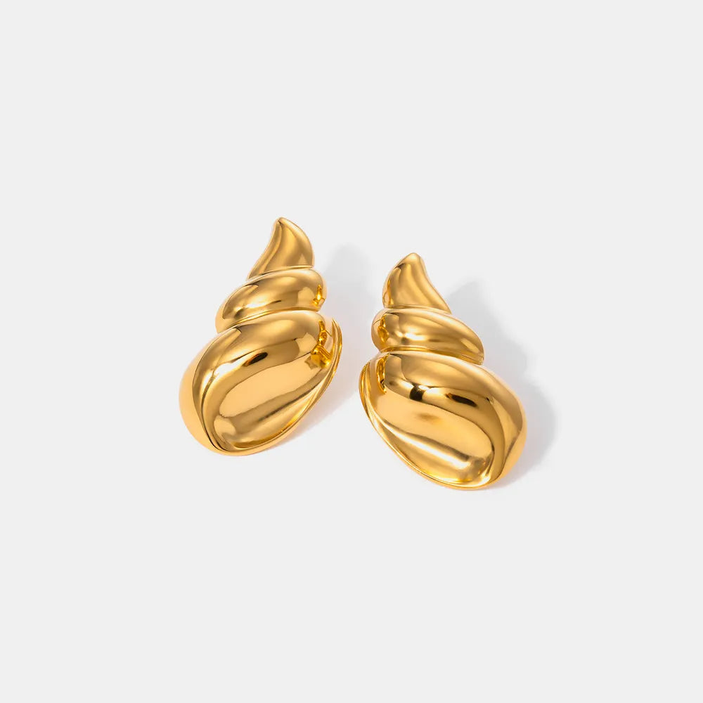 Elegant 18K Gold-Plated Conch Earrings