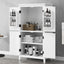 Bathroom floor storage cabinet, bathroom storage unit, 4-door independent cabinet, adjustable shelf, adaptive shelf, white - Korvel