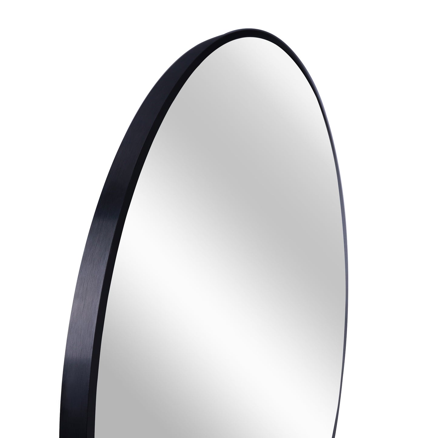 Miroir de Salle de Bain Rond en Métal Noir Élegant de 24 Pouces