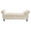 Banc de rangement multifonction en velours avec coussin - Beige
