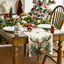 Reindeer Printed Linen Table Runner for Holiday Decor