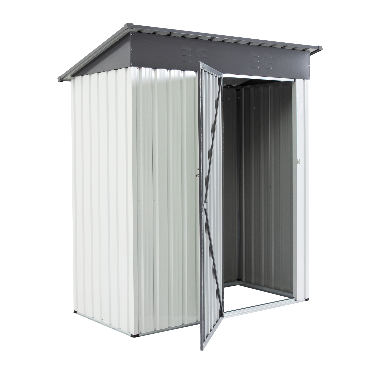 Abri de jardin en métal XWT016 - Gris et blanc 5x3x6ft