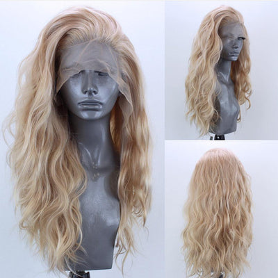 Linen Color Synthetic Fiber Front Lace Wig