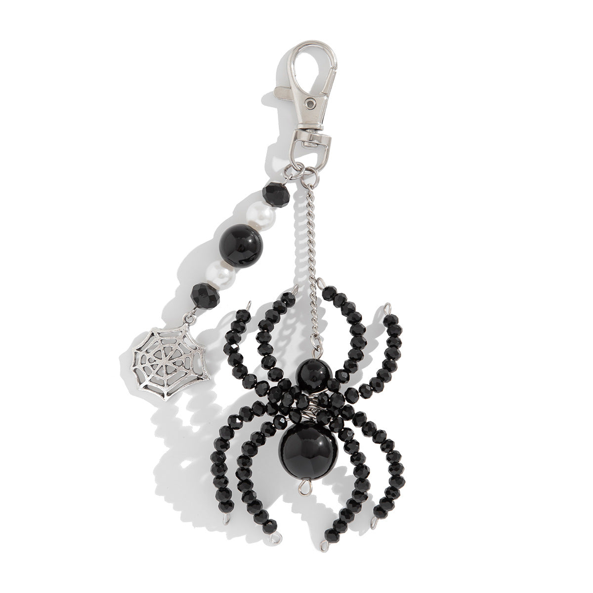 3-piece Sunflower Crystal Keychain White Pearl Weaving Spider Accessory Set - Korvel