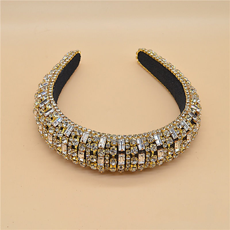 Luxury Sparkly Full Crystal Pearl Baroque Headband