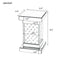 U-Can 11.8-inch silver square mirror coffee table with LED lights, modern crystal inlaid side table, no assembly required - Korvel
