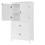 Bathroom Storage Cabinet, Cabinet with Two Doors and Drawers, Adjustable Shelf, MDF Board, White - Korvel