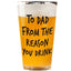 Tasse à bière en verre rond de 16 oz personnalisable