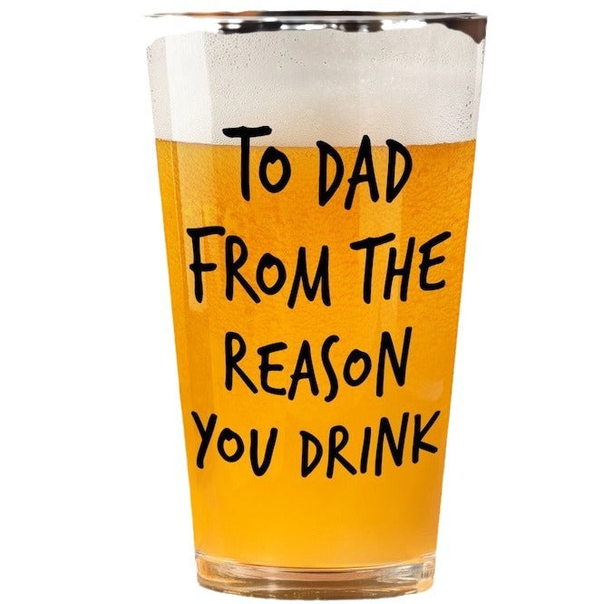 Tasse à bière en verre rond de 16 oz personnalisable