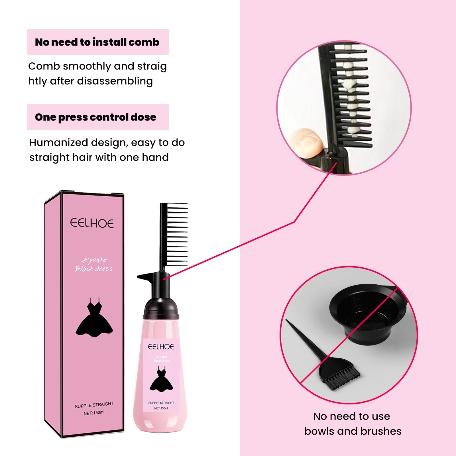 Hair Straightening Cream, Hair Care Smooth Smooth Smooth Hair Care Cream - Korvel