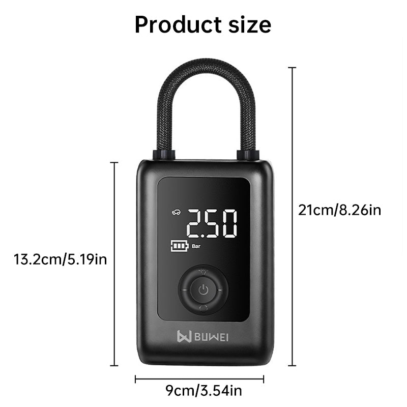 150PSI Rechargeable Electric Tire Pump with Light & LCD: for cars, bikes - Korvel