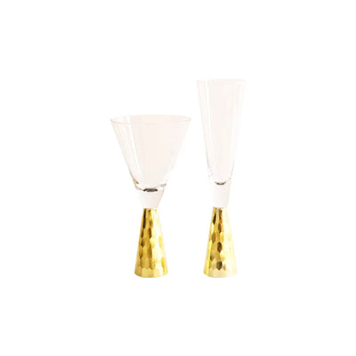 High-end Glass Wine Glasses Golden Wine Glasses Family Party Champagne Glasses Bar Whiskey Cocktail Glasses Martini Glasses - Korvel