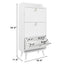 Modern Arc Design Shoe Cabinet With 3 Drawers,Shoe Storage Cabinet for Entryway,Outdoor,White Finish - Korvel