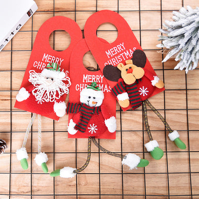 New Christmas Decorations Window Display Pendant Cartoon Old Man Snowman Doll Christmas Fabric Door Hanging - Korvel