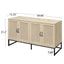 Buffet 4 Portes en Rotin - Cabinet de Rangement Élégant