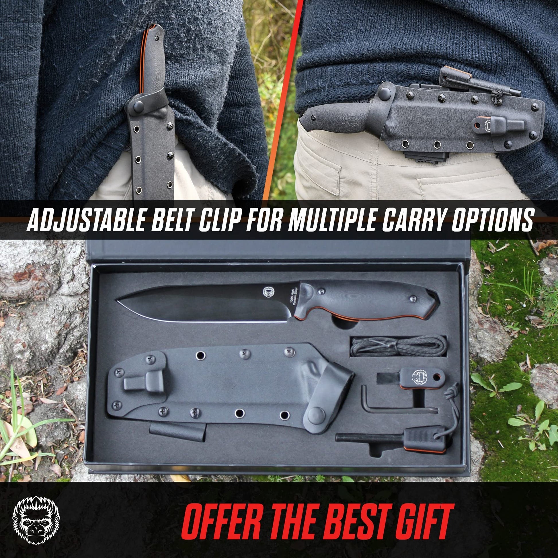 The Ultimate Fireline Bushcraft Survival Knife Gift Set (Black & Orange) - Korvel