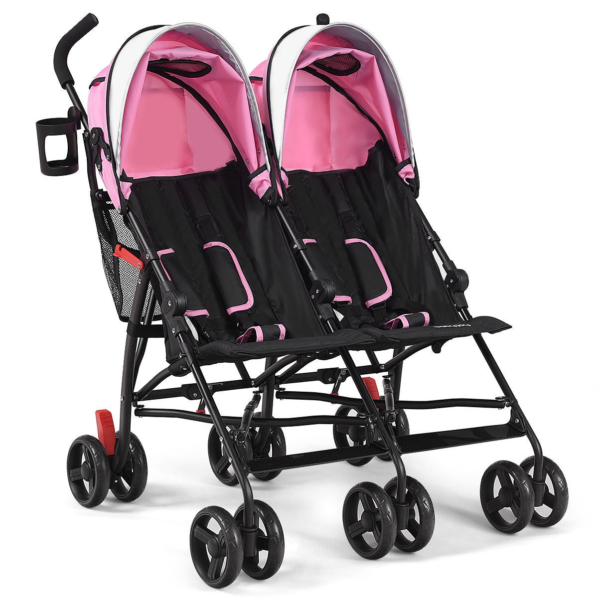 Gbruno Ultralight Foldable Twin Baby Double Stroller - Pink