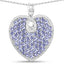 6.17 Carat Genuine Tanzanite Sterling Silver Heart Pendant
