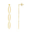 Boucles d'oreilles pendantes fantaisie triples ovales en or jaune 14K