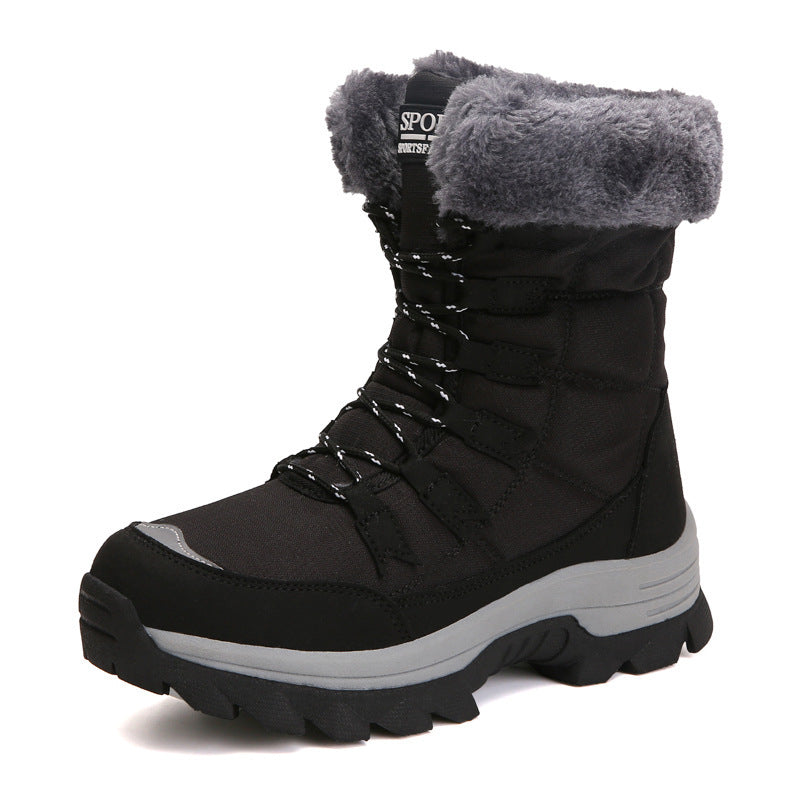 Bottes en Velours Chaud en Coton - Chaussures Rembourrées Hautes en Coton