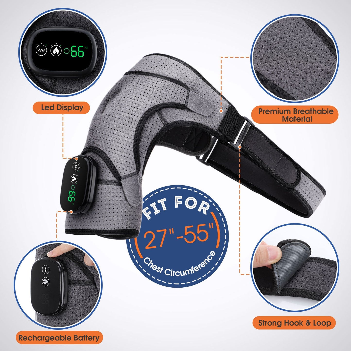 USB Rechargeable Electric Heating Shoulder Massage Belt
