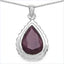 14.10 Carat Genuine Ruby Teardrop Pendant in Sterling Silver