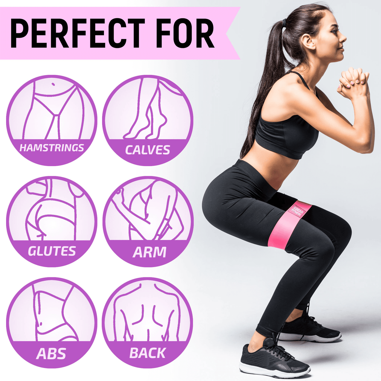 Juego de 3 bandas de resistencia para mujeres XGear Fitness