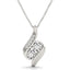 Pendentif en diamant courbé à deux pierres en or blanc 14k